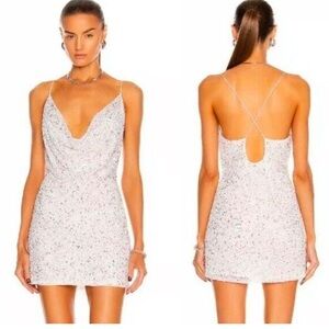 Retrofete White Sequin Mini Dress